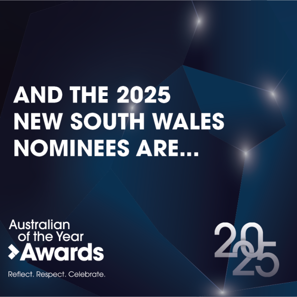 Tile with the words 'And the 2025 NSW nominees are'